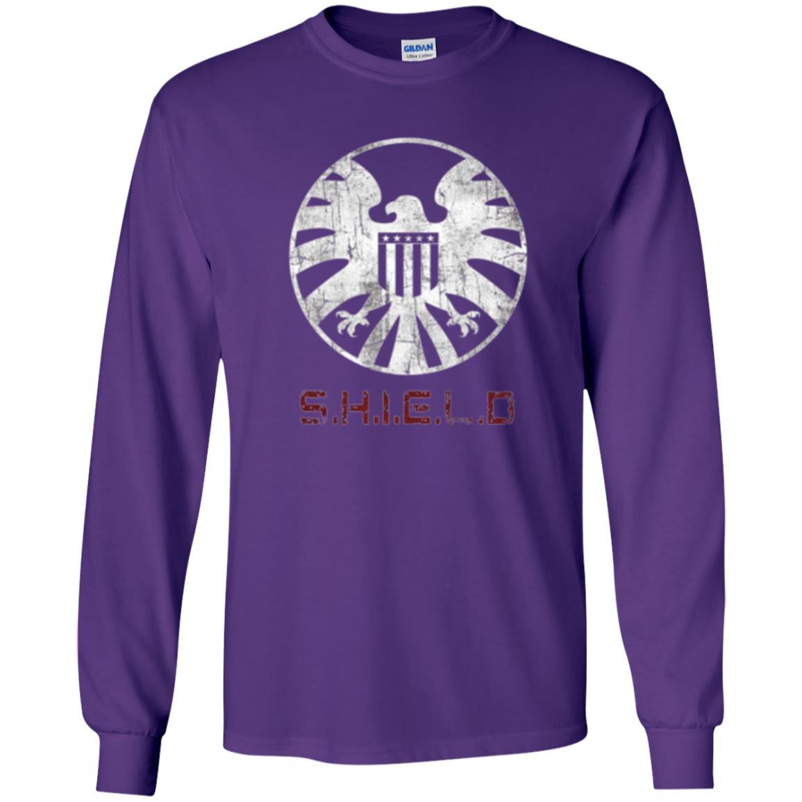 Film T-shirt Agents Of Shield Distressed Logo Graphic Purple