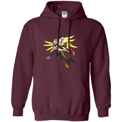 Overwatch Mercy Battle Ready Spray T-shirt Maroon