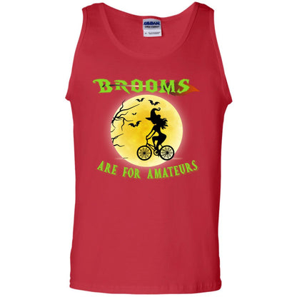 Brooms Are For Amateurs Witches Ride A Bicycle Funny Halloween Shirt Red
