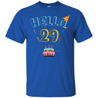 Hello 29 Twenty Nine Years Old 29th 1989s Birthday Gift Shirt Royal