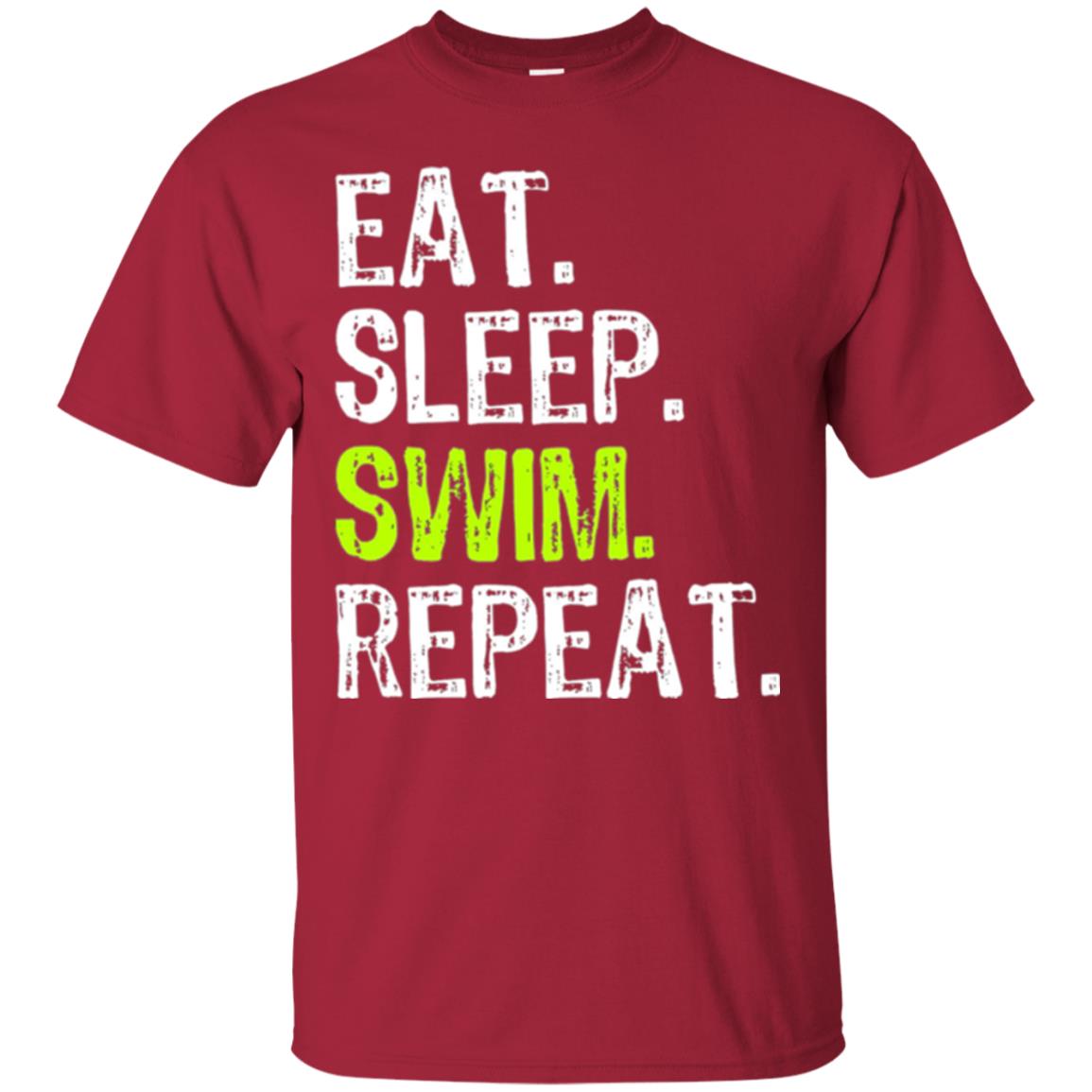 Swim Lovers T-shirt Eat Sleep Swim Repeat Cardinal
