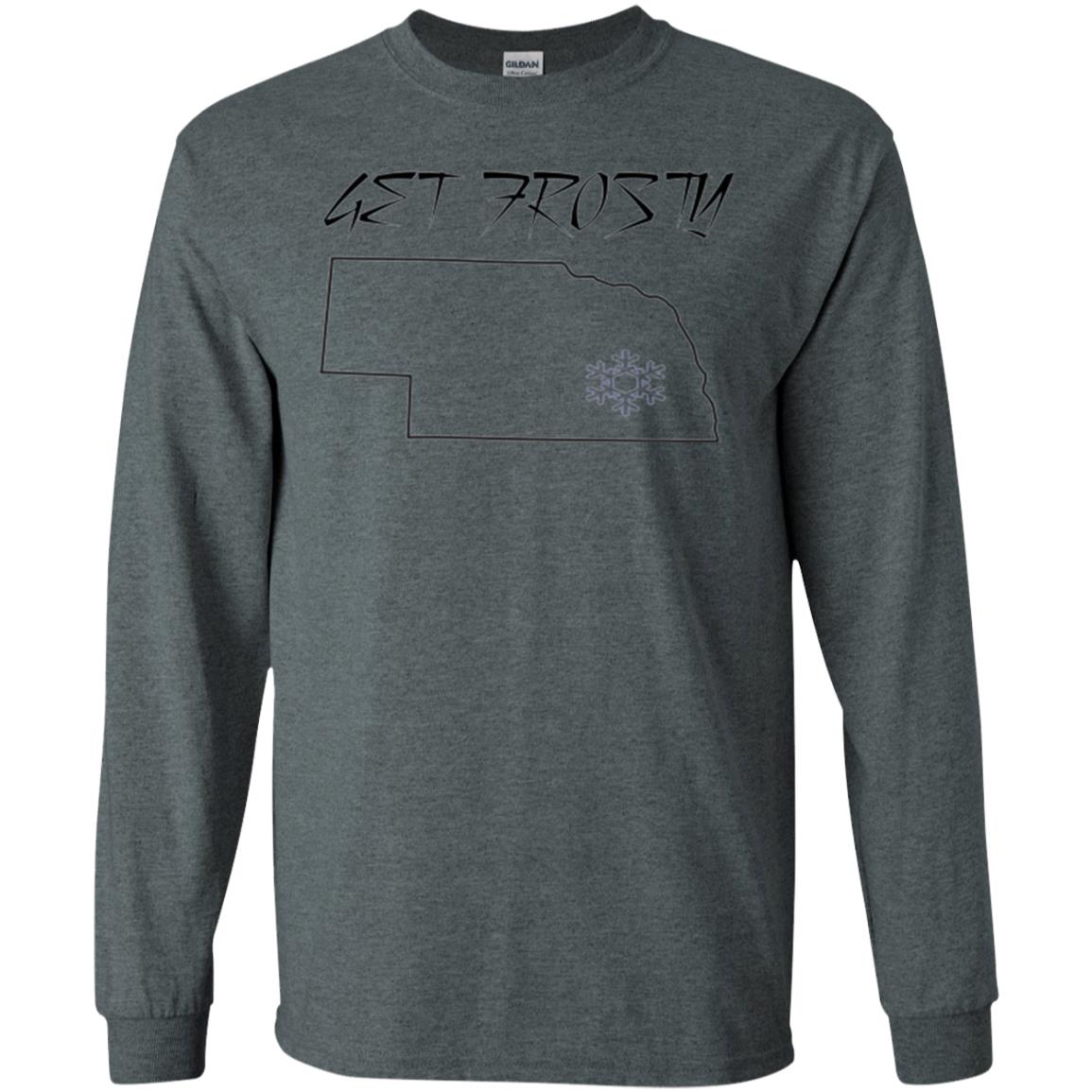 Christmas T-shirt Get Frosty Nebraska Football Dark Heather