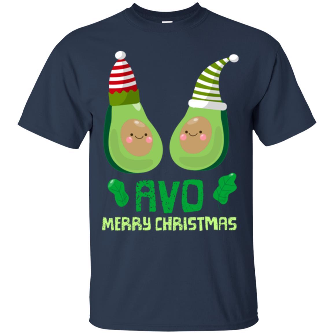 Avocado Merry Christmas T-shirt Navy