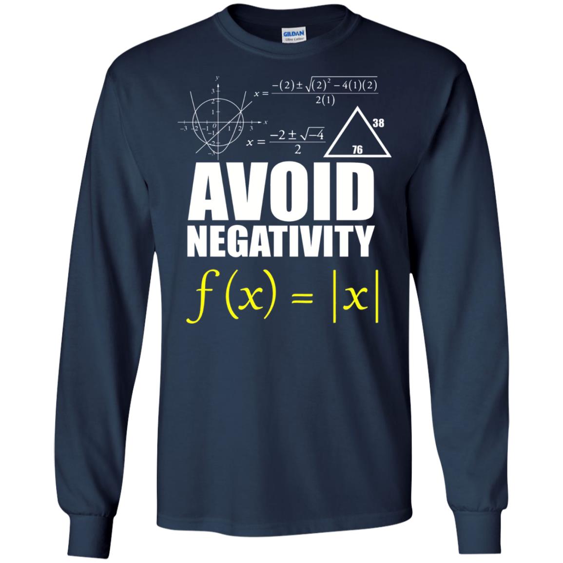 Avoid Negativity Math Teacher T-shirt Navy