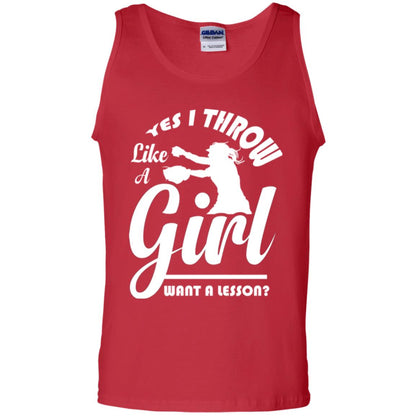 Softball T-shirt Yes I Throw Like A Girl Want A Lesson Red