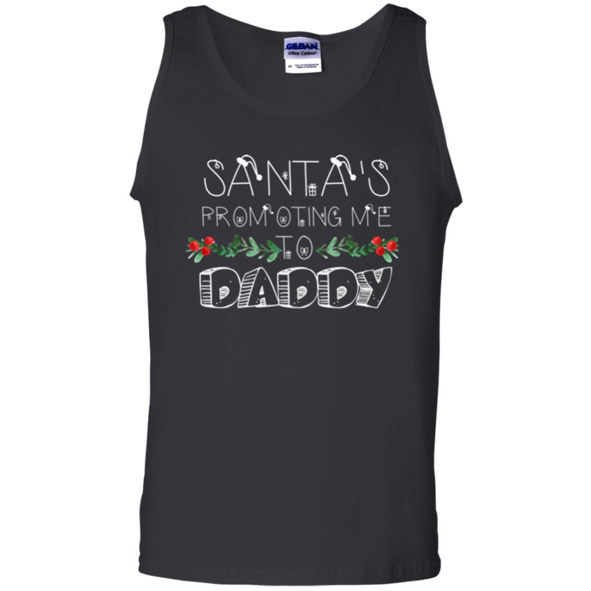 Family Christmas T-shirt Santa's Promoting Me To Daddy Black