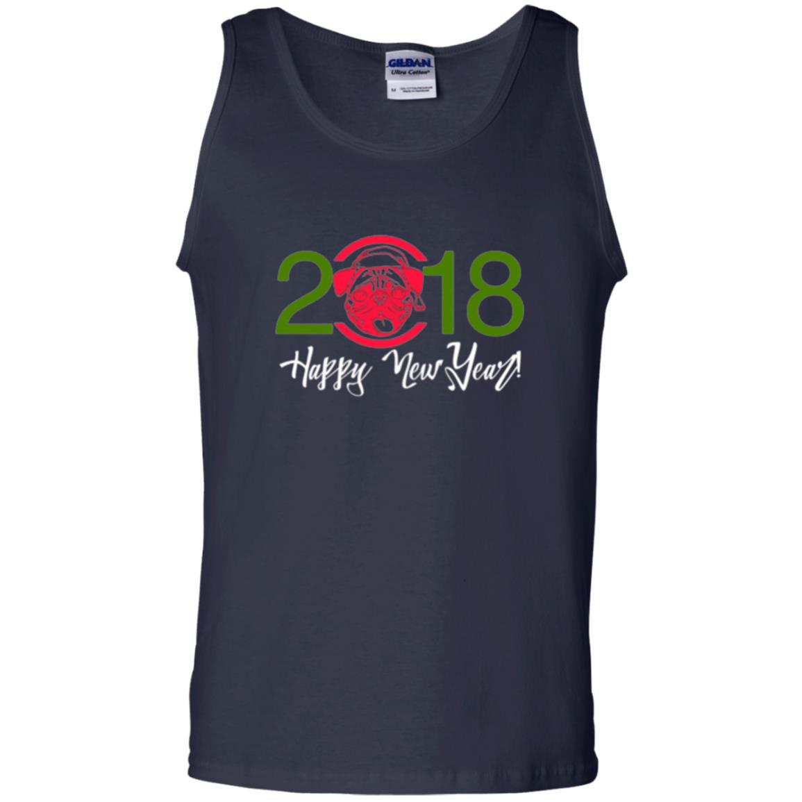 Dog Lovers T-shirt Happy New Year 2018 Navy