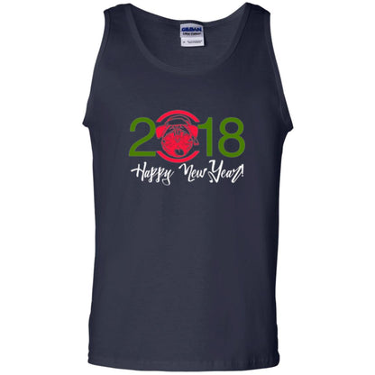 Dog Lovers T-shirt Happy New Year 2018 Navy