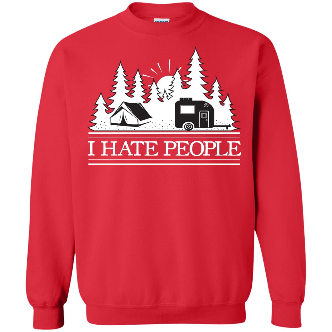 I Hate People Camping Lover Shirt Red
