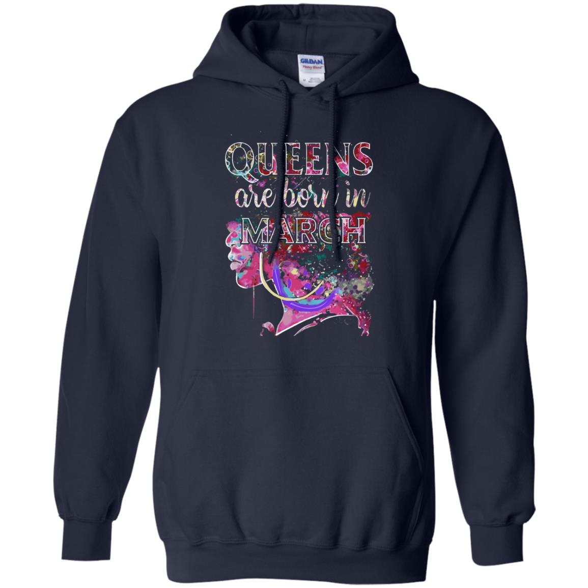 Birthday T-shirt Queens Are Born In March Navy