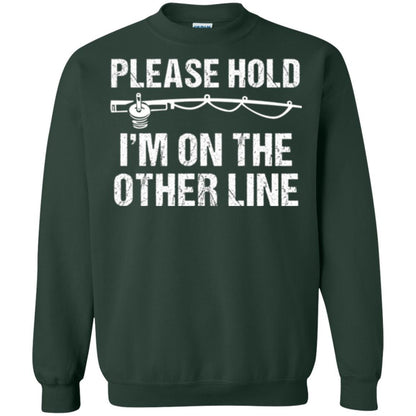 Fisherman T-shirt Please Hold I'm On The Other Line Forest Green