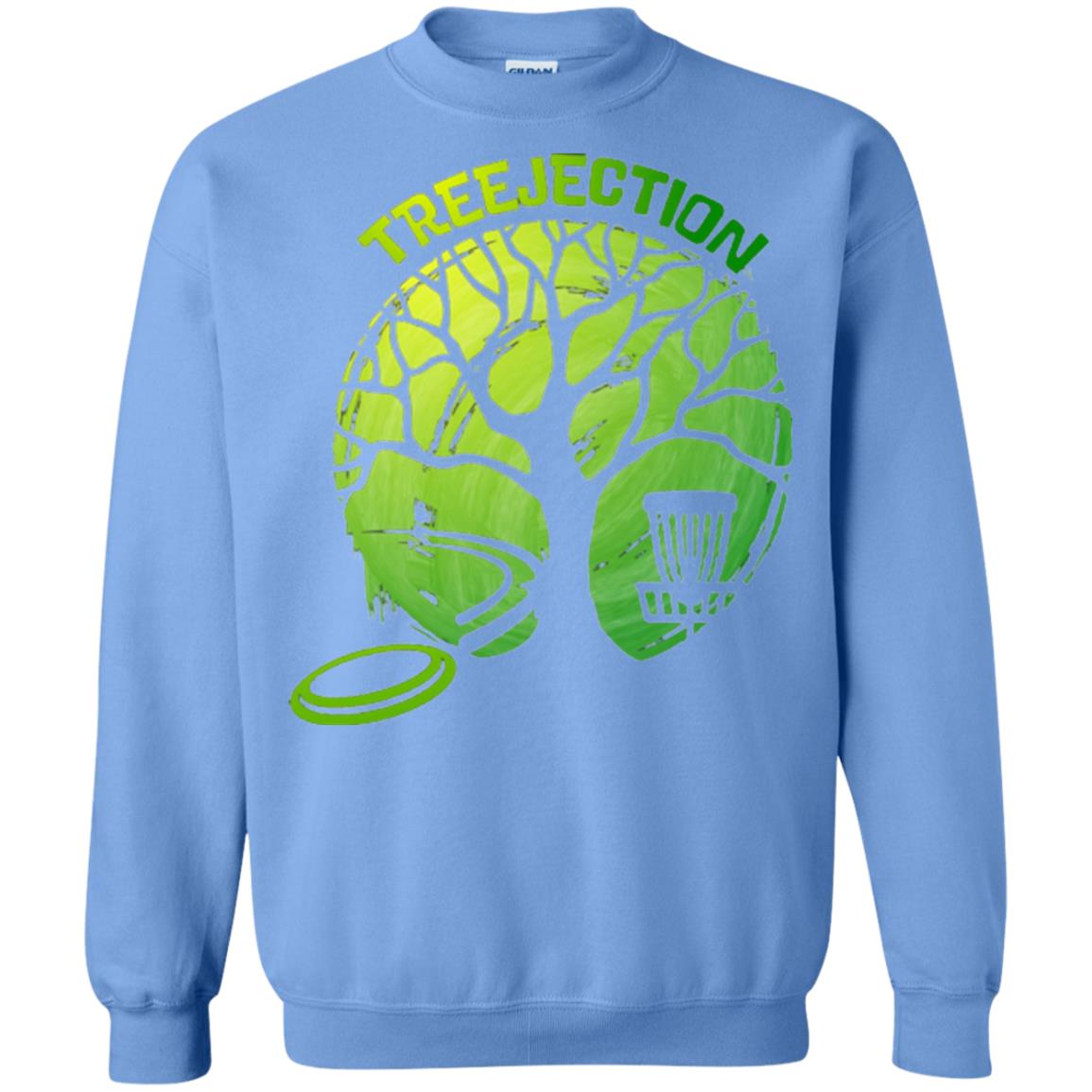 Funny Disc Golf T-shirt Treejection Carolina Blue
