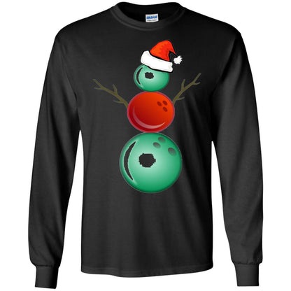 Funny Christmas Shirts Bowling Snowman Black