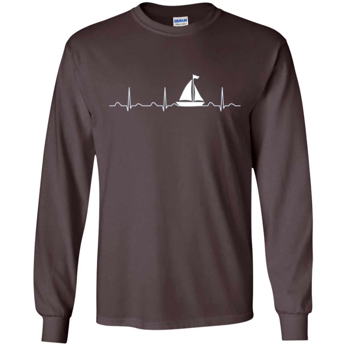 Boating Sailor T-shirt Heartbeat Dark Chocolate
