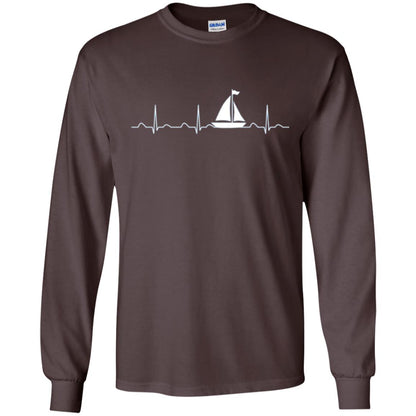 Boating Sailor T-shirt Heartbeat Dark Chocolate