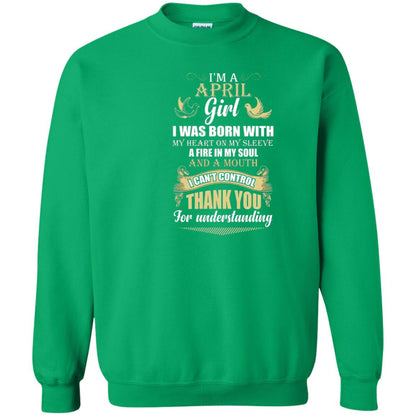 April Birthday Shirt Im A April Girl I Was Born With My Heart Irish Green