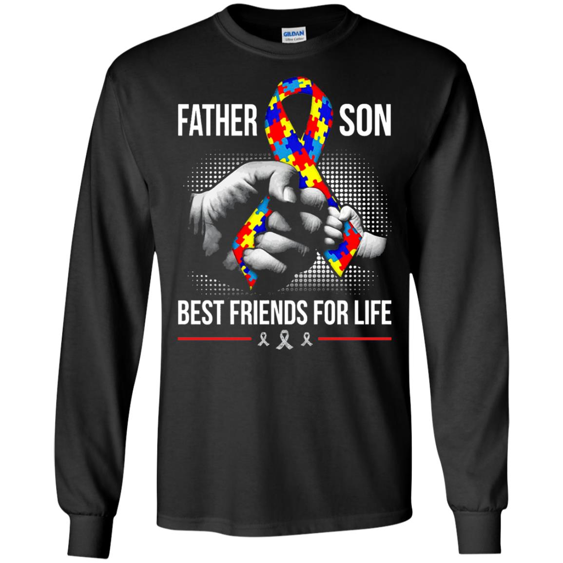 Father And Son Best Friends For Life Autism Awareness T-shirt Black