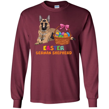 Easter German Shepherd Dog Lover T-shirt For Easter Maroon