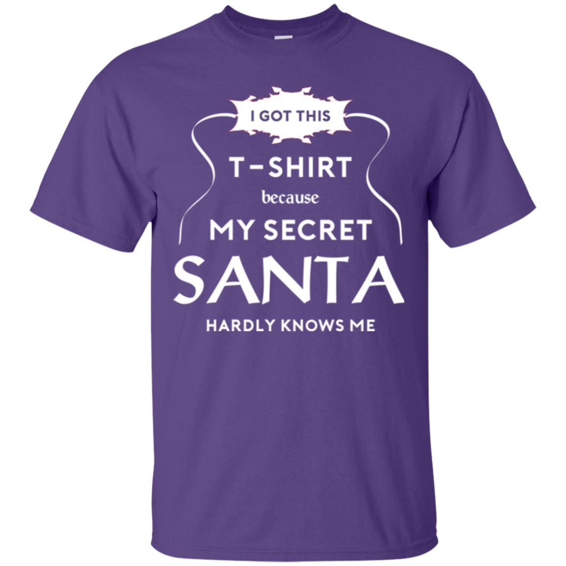 Christmas T-shirt I Got This T-shirt Because My Secret Santa Hardly Knows Me Purple