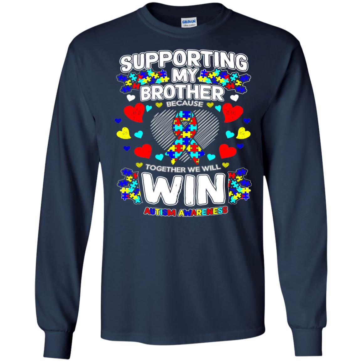 Autism Awareness Shirts For Supporting My Brother Navy