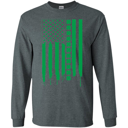 Irish American Flag St Patrick_s Day T-shirt Dark Heather