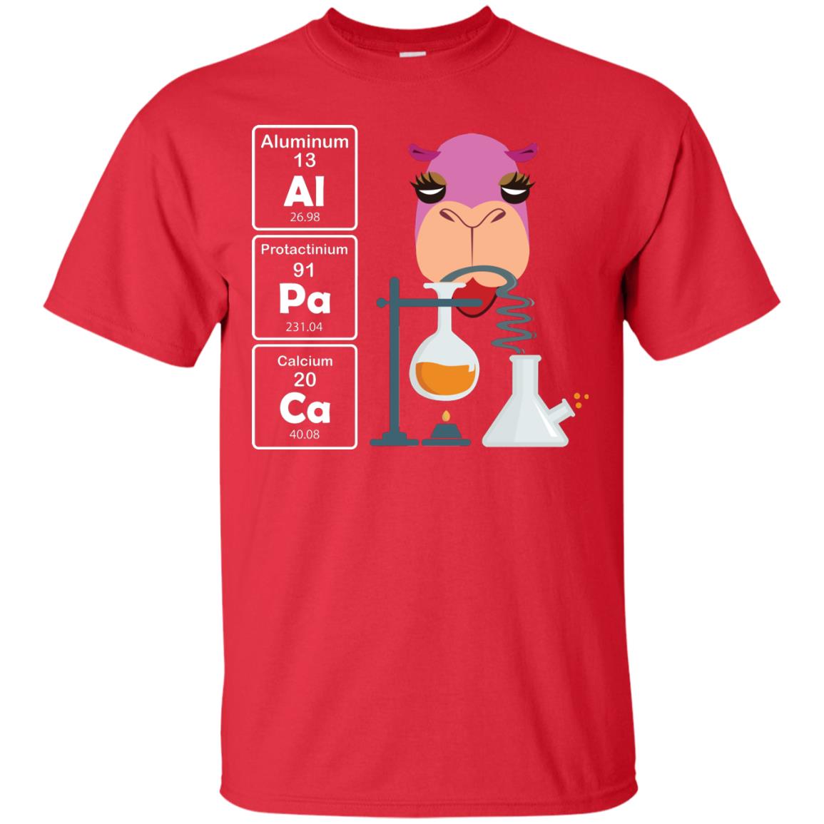 Al-pa-ca Funny Element Chemistry Alpaca Lover Shirt Red