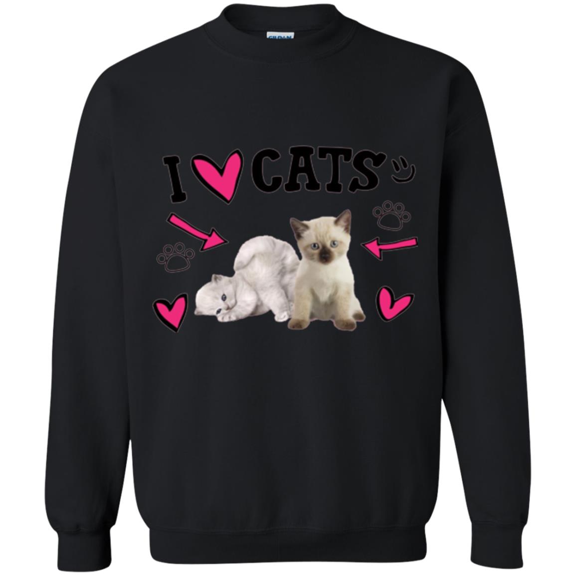 Cat Lover T-shirt I Love Cats Black