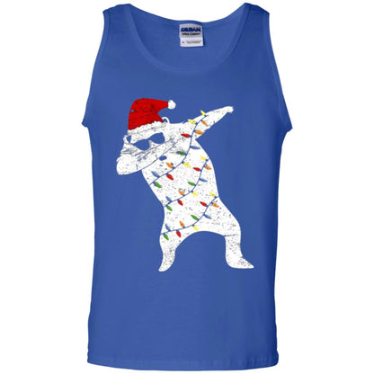 Christmas T-shirt Santa Bear Dabbing Lights Sunglasses Royal
