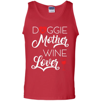 Doggie Mother Wine Lover Dog And Wine Gift Shirt For Mom Red