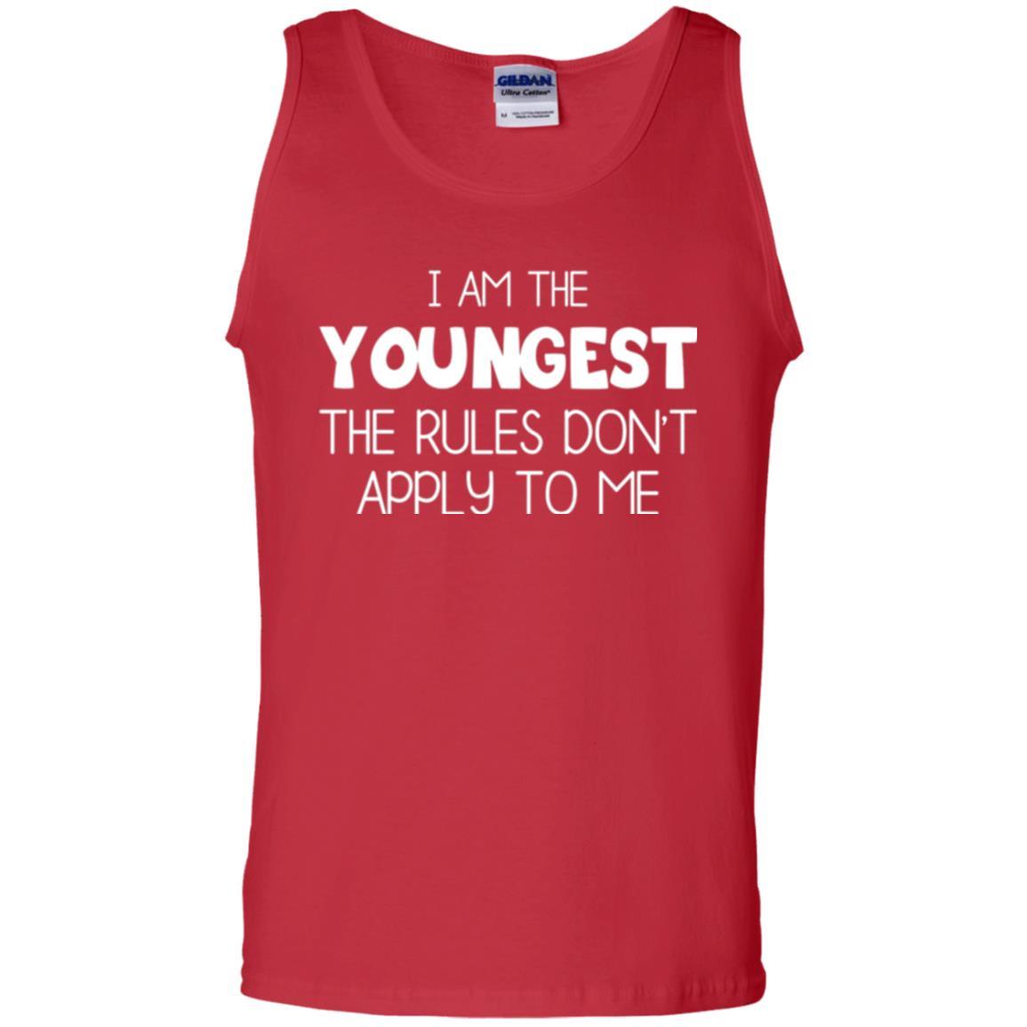 Family T-shirt I Am The Youngest The Rules Don't Apply To Me Red