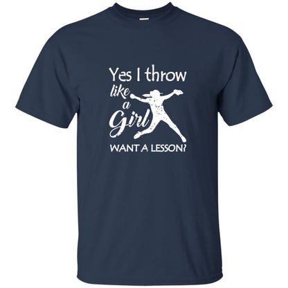 Yes I Throw Like A Girl Softball Gifts Girly Baseball Shirt Navy