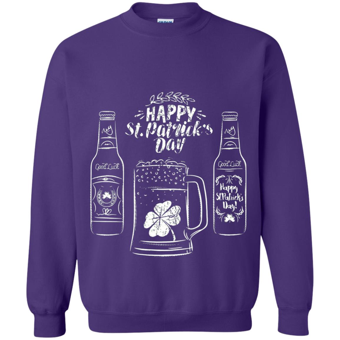 Happy St. Patrick_s Day Drinking Beer St Patrick_s Day T-shirt Purple