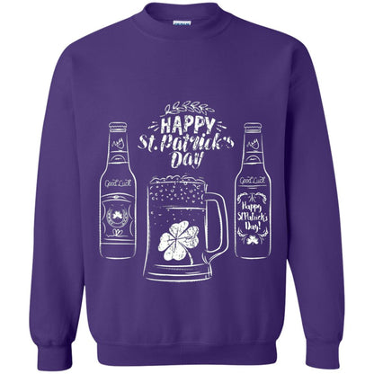 Happy St. Patrick_s Day Drinking Beer St Patrick_s Day T-shirt Purple