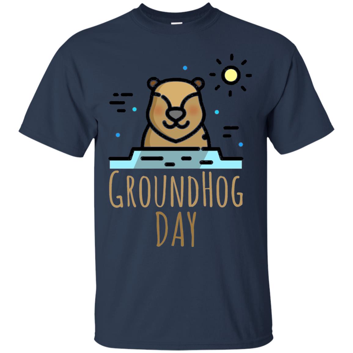 Happy Groundhog Day T-shirt Feb 2nd Navy