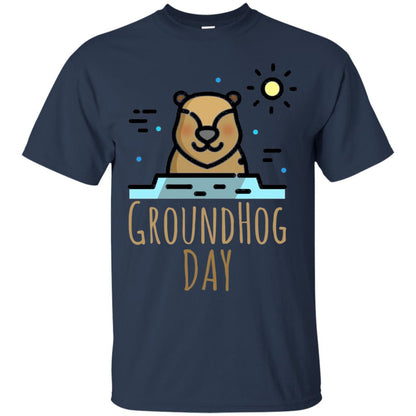 Happy Groundhog Day T-shirt Feb 2nd Navy