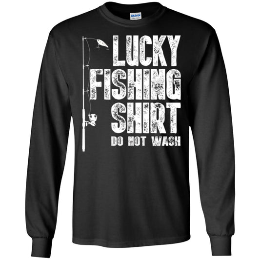Fisherman T-shirt Lucky Fishing Shirt Do Not Wash Black