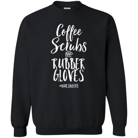 Nurse T-shirt Coffee Scrubs And Rubber Gloves Black