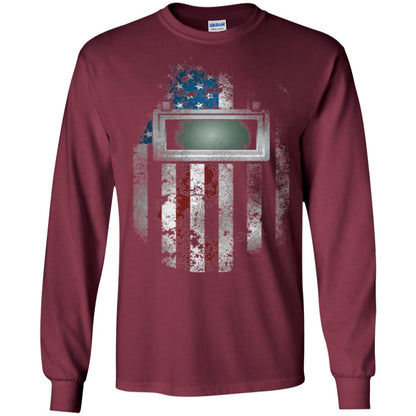 Welder Gift Shirt American Welding Hood Gift T-shirt Maroon