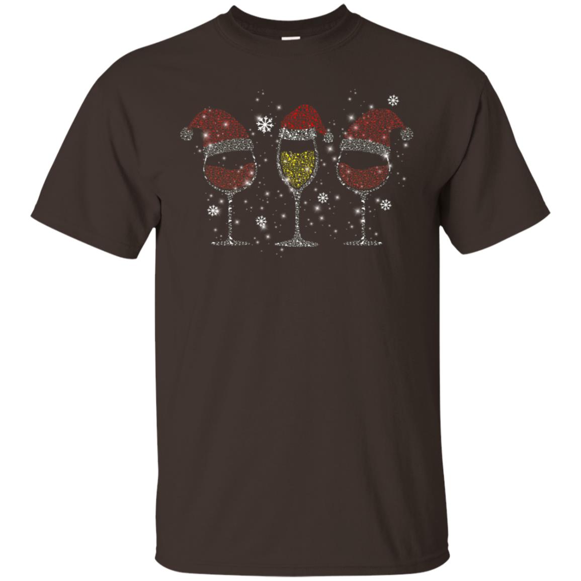 Red Wine And Sparkling Wine Glasses Christmas Gift Drinking Lovers Shirt Dark Chocolate