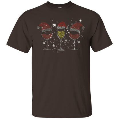 Red Wine And Sparkling Wine Glasses Christmas Gift Drinking Lovers Shirt Dark Chocolate