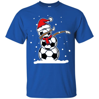 Christmas T-shirt Dabbing Snowman Soccer Royal