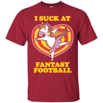 Funny Unicorn Loser T-shirt I Suck At Fantasy Football Cardinal
