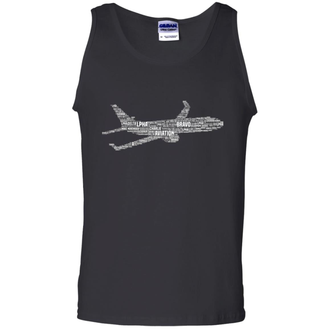 Alphabet Airplane Pilot T-shirt Black