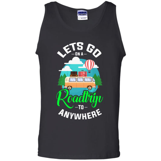 Camping T-shirt Lets Go On A Roadtrip To Anywhere Black