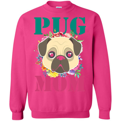 Floral Pug Mom T-shirt Puppy Pet Lover Heliconia