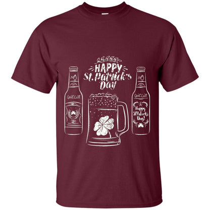 Happy St. Patrick_s Day Drinking Beer St Patrick_s Day T-shirt Maroon