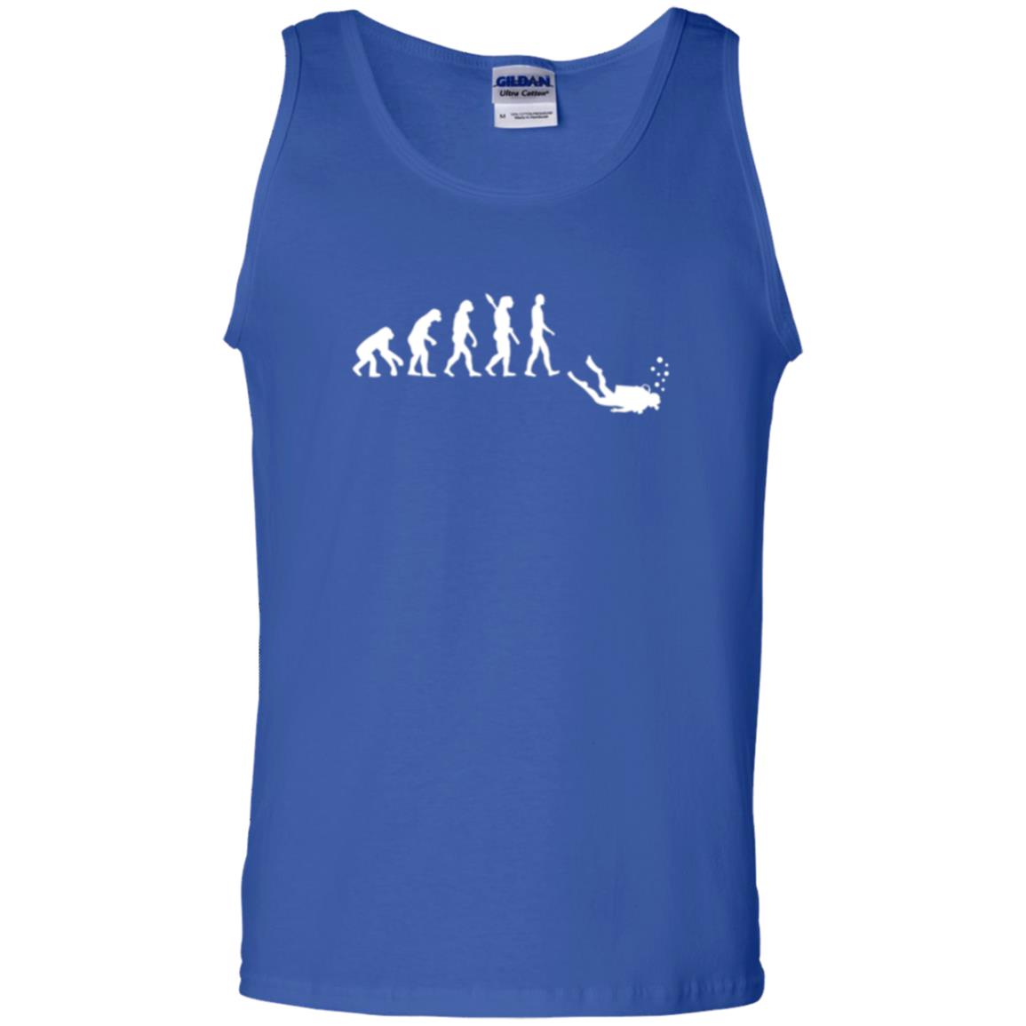 Evolution Of Man Funny Scuba Diving T-shirt Royal