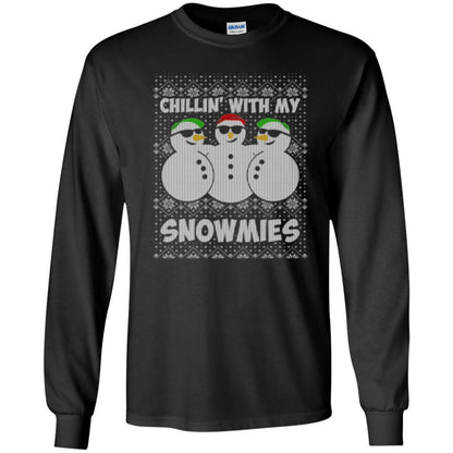 Christmas T-shirt Chillin With My Snowmies Black