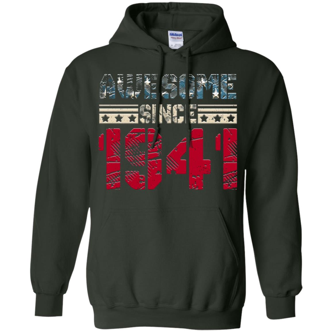 Awesome Since Legends Born In 1941 77 Years Old Birthday Shirt For Dad Or Papa Forest Green