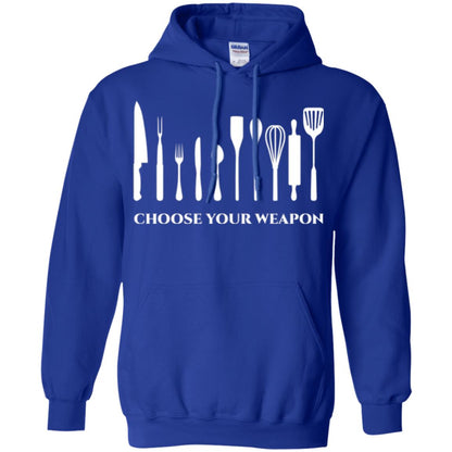 Chef Kitchen Cutlery T-shirt Choose Your Weapon Royal